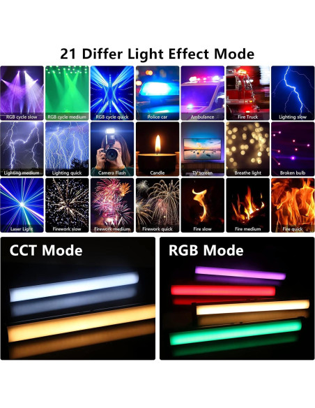 Vara de Luz RGB Obeamiu 2600-9600K Portátil 5000mAh Vara de Luz RGB Obeamiu 2600-9600K Portátil 5000mAh