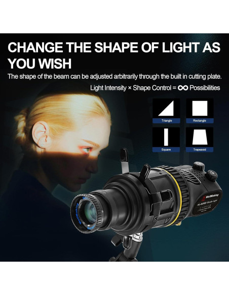 Snoot Óptico WELLMAKING HL-800D con Luz LED 80W Bi-Color Snoot Óptico WELLMAKING HL-800D con Luz LED 80W Bi-Color