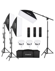Kit de Iluminación Profesional Andoer con Softbox 50.8x71.1 cm
