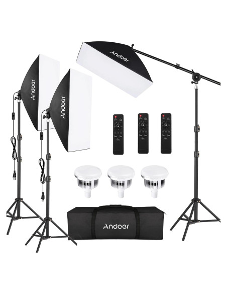 Kit de Iluminación Profesional Andoer con Softbox 50.8x71.1 cm