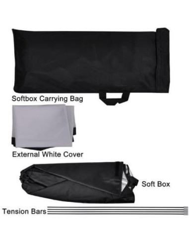 Kit de Iluminación Softbox StudioFX 2000W - 2 Soportes y 10 Bombillas