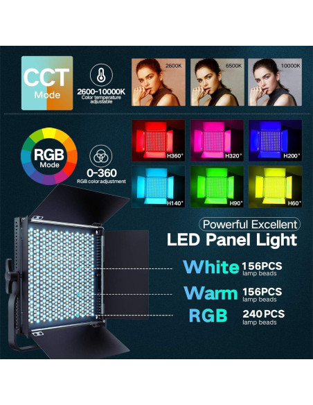 Kit de Iluminación Fotográfica RGB Pixel K80 45W con 2 Baterías Kit de Iluminación Fotográfica RGB Pixel K80 45W con 2 Baterías