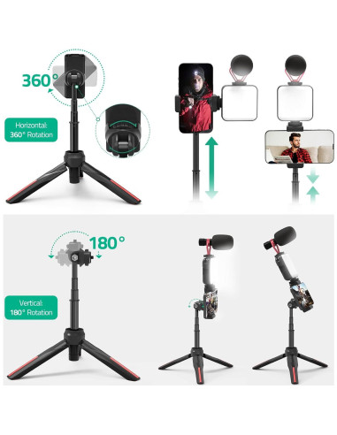 Kit de Vlogging TECELKS para Smartphone con Luz LED y Trípode