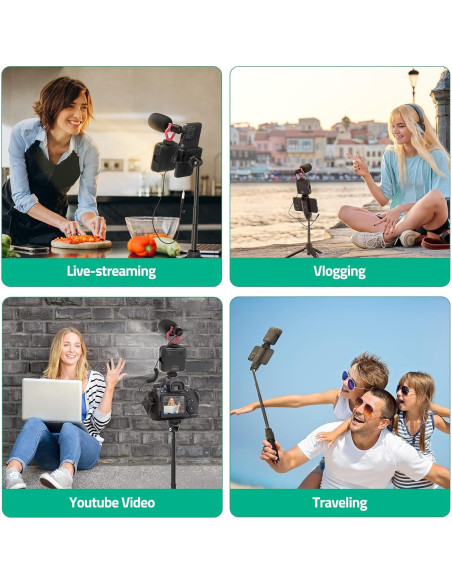 Kit de Vlogging TECELKS para Smartphone con Luz LED y Trípode Kit de Vlogging TECELKS para Smartphone con Luz LED y Trípode