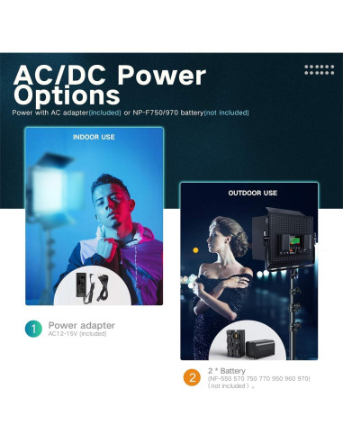 Kit de Iluminación Fotográfica RGB Pixel K80 45W con 2 Baterías