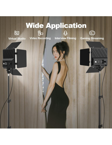 Kit de Luz de Video LED Pixel Bi-Color 2500-6500K - 2 Luces