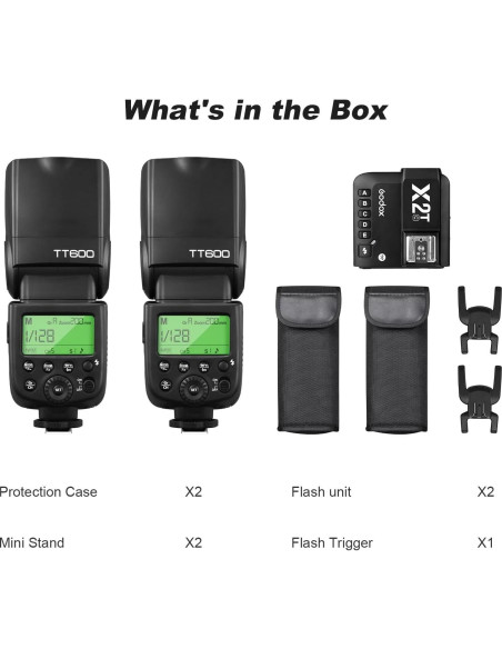 Kit Flash Inalámbrico Godox TT600 + Transmisor X2T-C para Canon Kit Flash Inalámbrico Godox TT600 + Transmisor X2T-C para Canon