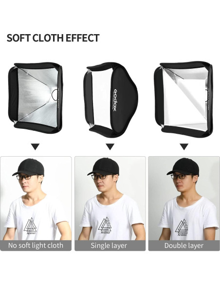 Kit Softbox Plegable Godox 80x80cm con Soporte S-Type Kit Softbox Plegable Godox 80x80cm con Soporte S-Type