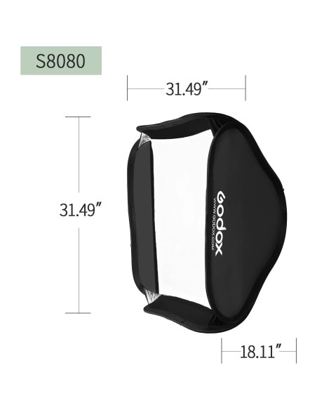 Kit Softbox Plegable Godox 80x80cm con Soporte S-Type Kit Softbox Plegable Godox 80x80cm con Soporte S-Type