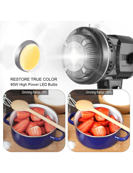 Luz de Video LED GVM 80W con Paraguas Suave 5600K CRI97+ Luz de Video LED GVM 80W con Paraguas Suave 5600K CRI97+
