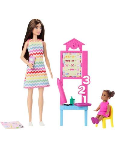Muñeca Barbie Maestra con Muñeca Pequeña y Accesorios