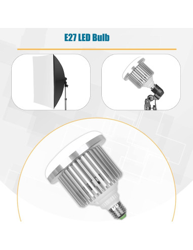 Kit de Iluminación Softbox YUOCU 50x70cm con Bombillas LED 85W
