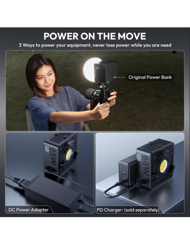 Luz de Video LED ULANZI EC65 65W Bi Color Portátil 2700K-6500K