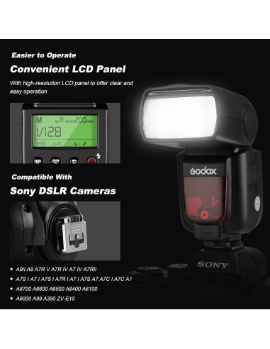 Kit Flash Inalámbrico Godox TT600S + Transmisor X2T-S para Sony