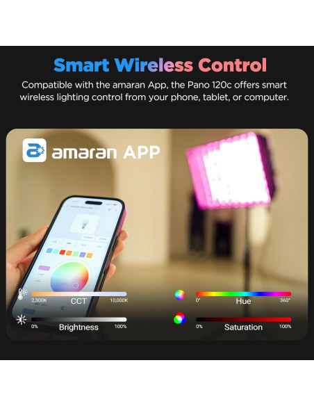 Amaran Pano 120c Kit Luz LED 120W con Softbox y Control App Amaran Pano 120c Kit Luz LED 120W con Softbox y Control App