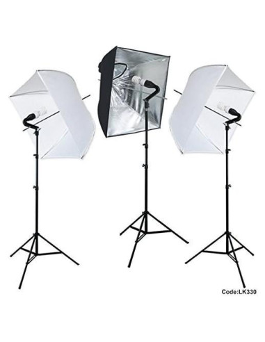 Kit de Iluminación Fotográfica Linco con Softbox y 3 Bombillas