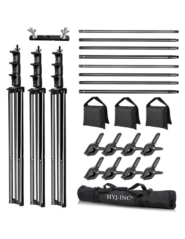 Soporte de Fondo Ajustable 6x3m HYJ-INC con Pinzas y Bolsa