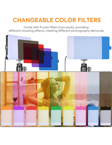 Kit de Luz de Video LED SEDGEWIN 6500K Regulable con Trípode