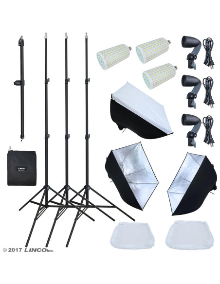 Kit de Iluminación de Estudio LINCO con Softbox 60x60cm Kit de Iluminación de Estudio LINCO con Softbox 60x60cm