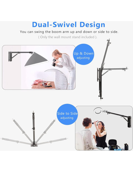 Soporte de Pared para Anillo de Luz MSKIRA 130cm Ajustable Soporte de Pared para Anillo de Luz MSKIRA 130cm Ajustable
