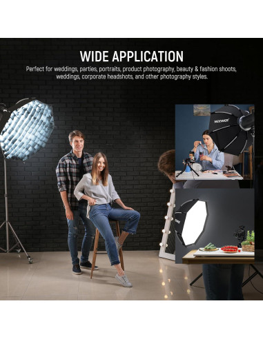 Softbox Octagonal 65cm NEEWER con Montura Bowens y Difusores