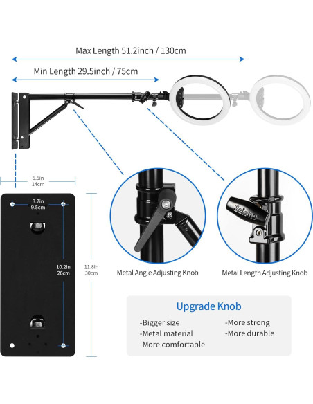 Brazo de Montaje en Pared Selens Ajustable 130cm para Cámara Brazo de Montaje en Pared Selens Ajustable 130cm para Cámara