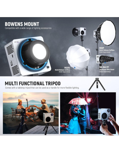 Luz de Video NEEWER HB80C RGBWW 80W con Batería 72Wh