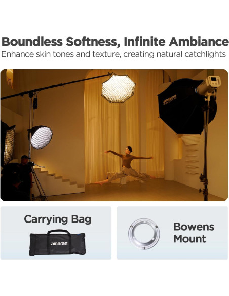 Softbox Octagonal Amaran Octa Dome 90cm Bowens Plegable Softbox Octagonal Amaran Octa Dome 90cm Bowens Plegable