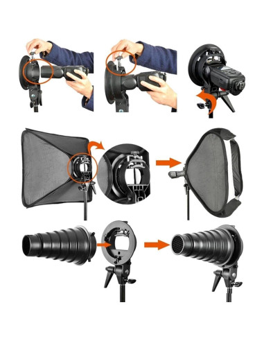 Softbox Godox 80x80cm Universal con Soporte S2 y Rejilla