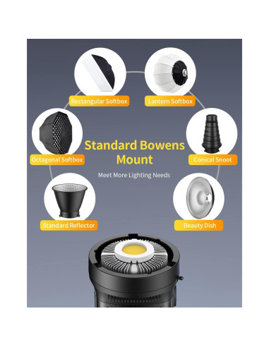 Luz LED de Video RaLeno 80W Bi Color 2700-6500K con APP