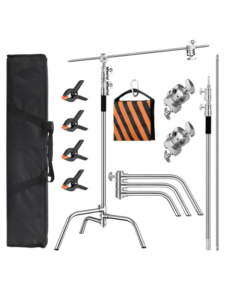 Soporte C de Alta Resistencia 210cm con Brazo y Bolsa de Arena Soporte C de Alta Resistencia 210cm con Brazo y Bolsa de Arena