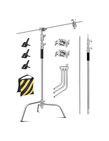 C-Stand Fotografía SAVWAY 320CM Acero Inoxidable Brazo Extensible C-Stand Fotografía SAVWAY 320CM Acero Inoxidable Brazo Extensible