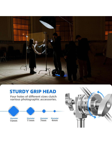 C-Stand Fotografía SAVWAY 320CM Acero Inoxidable Brazo Extensible