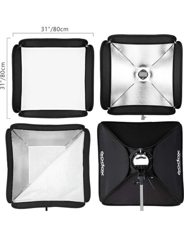 Softbox Portátil Godox 80x80cm para Flash de Cámara
