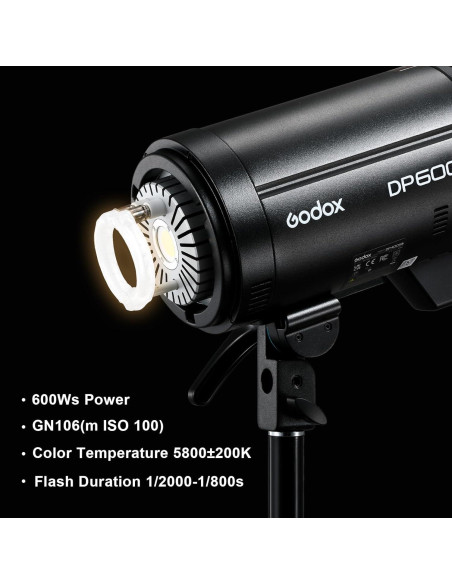 Flash de Estudio Godox DP600III-V 600Ws GN106 5800K-200K Flash de Estudio Godox DP600III-V 600Ws GN106 5800K-200K