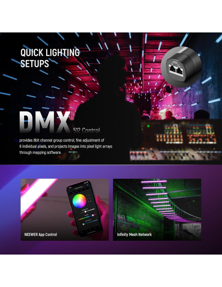 Tubo de Luz LED RGB NEEWER TL60 20W Batería 3000mAh Tubo de Luz LED RGB NEEWER TL60 20W Batería 3000mAh