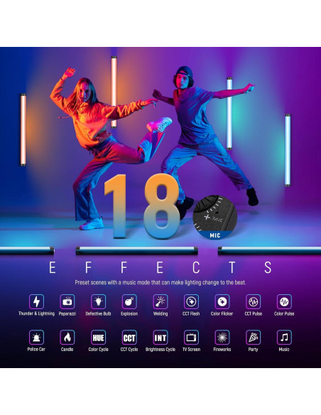 Tubo de Luz LED RGB NEEWER TL60 20W Batería 3000mAh Tubo de Luz LED RGB NEEWER TL60 20W Batería 3000mAh