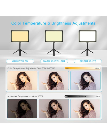 Luz de Video LED 22.86 cm Bonvvie Regulable 3000-6500K Luz de Video LED 22.86 cm Bonvvie Regulable 3000-6500K