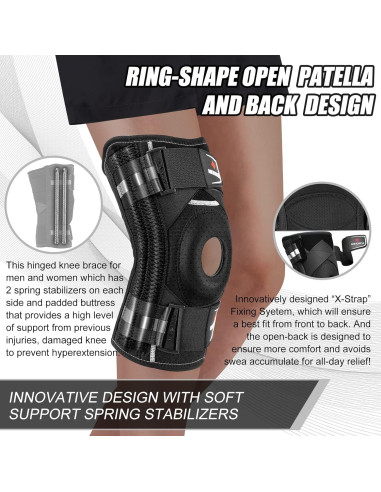 Faja de Rodilla NEENCA Ajustable con Almohadilla de Gel - Alivio Dolor