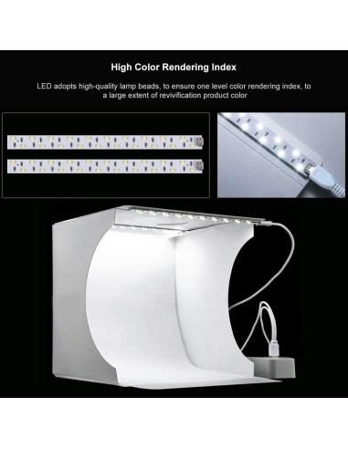 Caja de Luz para Fotografía DEPTHLAN 25.4 cm Plegable LED