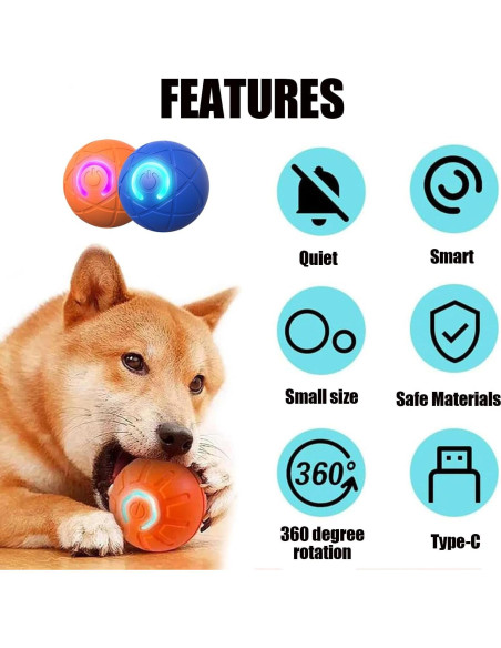 Pelota Temblorosa Inteligente para Perros Huooerpthuore Azul Pelota Temblorosa Inteligente para Perros Huooerpthuore Azul