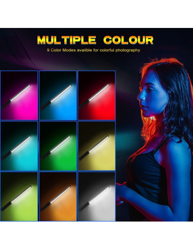 Varita de Luz LED RGB Hagibis HW01, 1000 Lúmenes, Batería Recargable