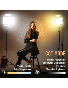 Kit de 2 Luces LED Bi Color Mettlelite SPL210B con Control APP 2