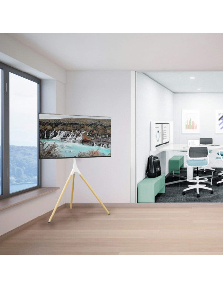 Soporte de Caballete Artístico VIVO para TV 45-65" Blanco Madera Soporte de Caballete Artístico VIVO para TV 45-65" Blanco Madera