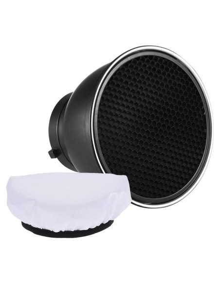 Sombrero Reflector Difusor Andoer 18 cm con Rejilla 60 Sombrero Reflector Difusor Andoer 18 cm con Rejilla 60