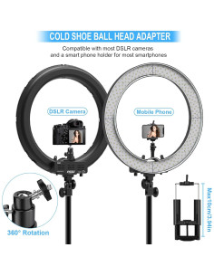 Anillo de Luz LED IVISII 18" con Soporte Ajustable 5500K 2