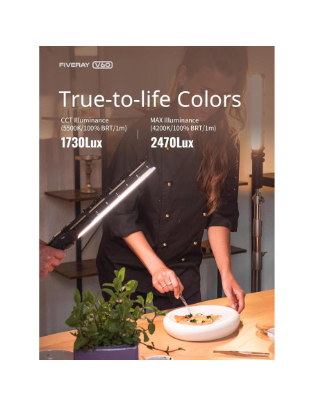 ZHIYUN V60 Varita de Luz LED 60W Portátil para Fotografía ZHIYUN V60 Varita de Luz LED 60W Portátil para Fotografía
