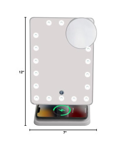 Espejo de Tocador Glam Studio Bluetooth con LED y Carga Inalámbrica 2