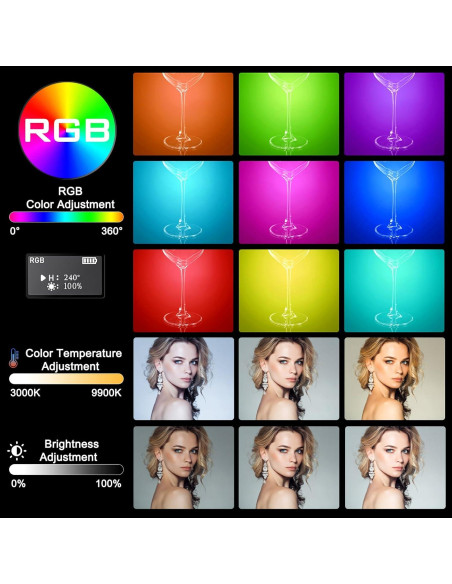 Luz de Selfie RGB Abuytwo 94 LED Regulable 3000-9900K Luz de Selfie RGB Abuytwo 94 LED Regulable 3000-9900K