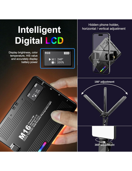 Luz de Selfie RGB Abuytwo 94 LED Regulable 3000-9900K Luz de Selfie RGB Abuytwo 94 LED Regulable 3000-9900K